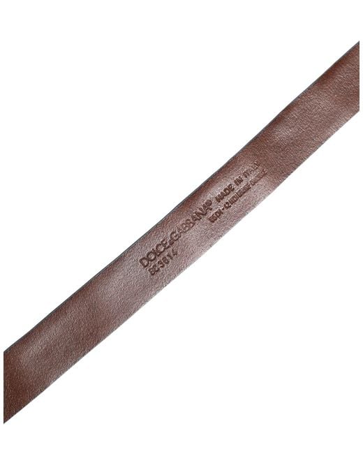 Dolce & Gabbana Blue Leather Tone Metal Buckle Belt Caiman for men