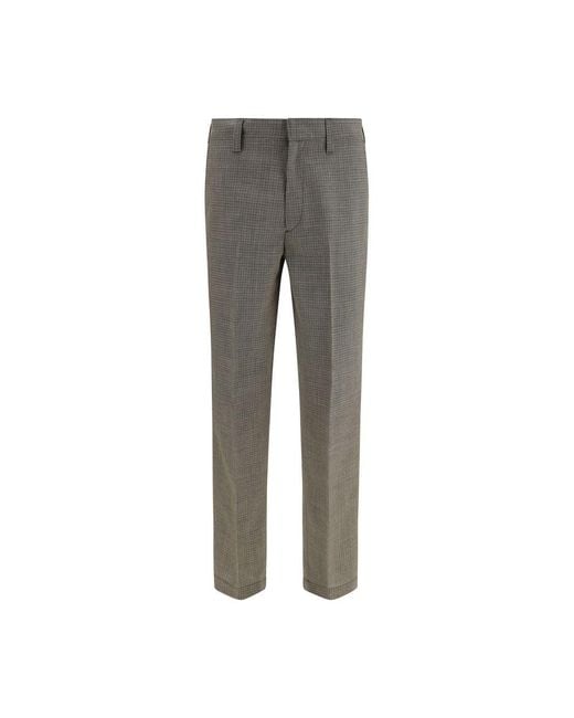 Prada Gray Brown Wool Oves Aries Pants for men