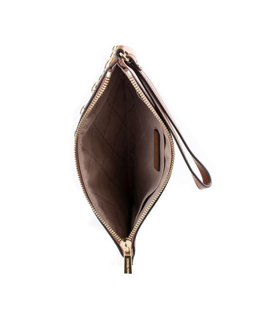 Michael Kors Brown Black Leather Clutch Bag