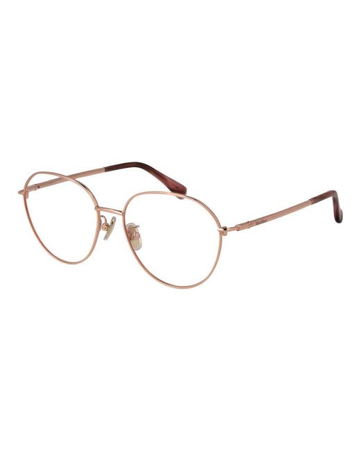 Max Mara Metallic Rose Gold Metal Glasses (frames)