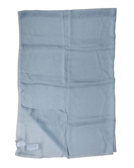Dolce & Gabbana Blue Silk Stole Neck Wrap Shawl 200Cm X 130Cm Scarf for men