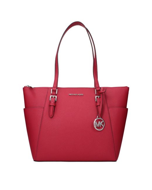 Michael Kors Red Leather Shoulder Bag