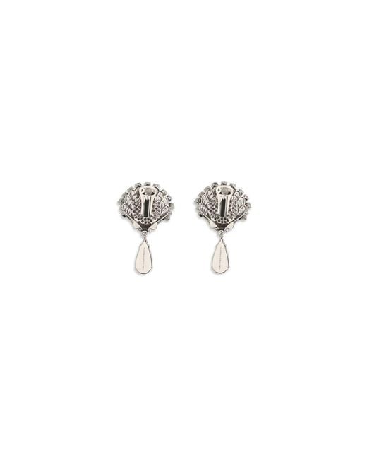 Alessandra Rich White Silver Metal Earrings