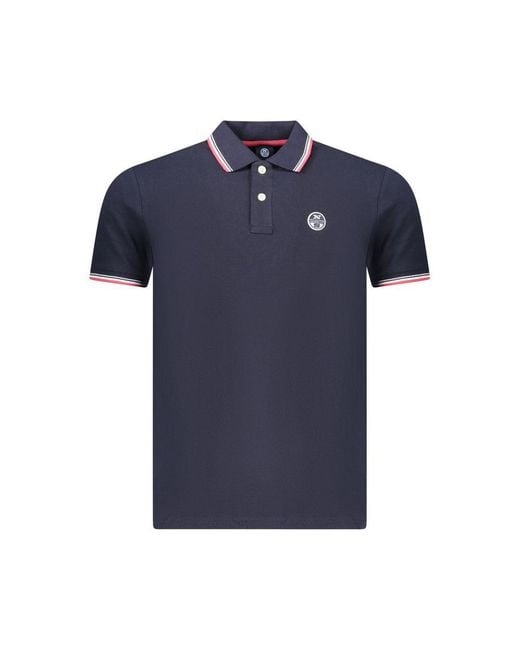 North Sails Blue Cotton Men Polo Shirt for men