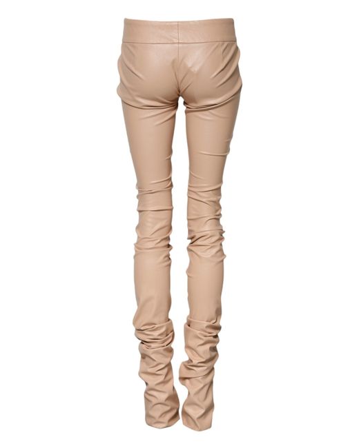Dolce & Gabbana Natural Laceup Leather Pants