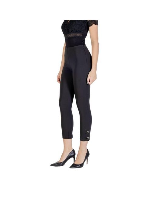 Rinascimento Blue Black Polyester Casual Pants