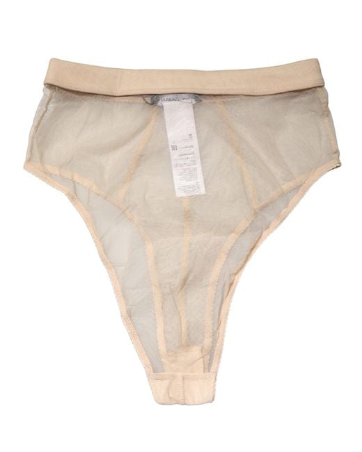 Dolce & Gabbana Natural Beige Silk Blend High Waist Brief Panty Underwear