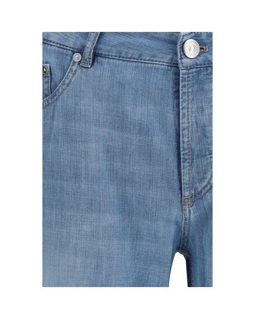 Brunello Cucinelli Blue Cotton Relaxed Fit Jeans for men