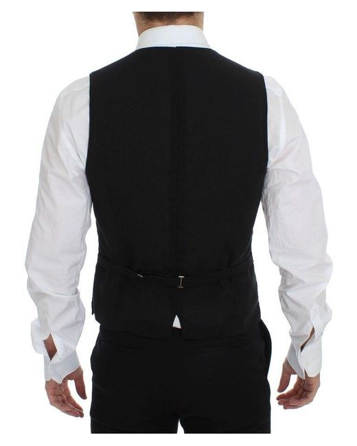 Dolce & Gabbana Blue Wool Formal Dress Vest Gilet Jacket for men