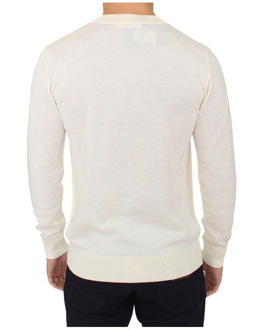 Ermanno Scervino Off White Wool Blend V-neck Pullover Sweater for men