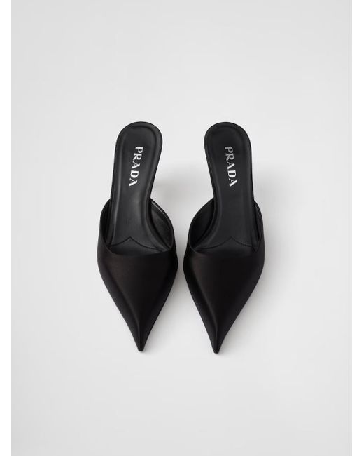 Prada White Black Satin Sabot for men