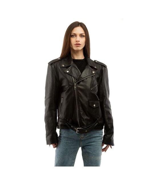Moschino Black Polyester Leather Jacket
