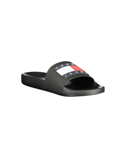 Tommy Hilfiger Black Polyurethane Men Slipper for men