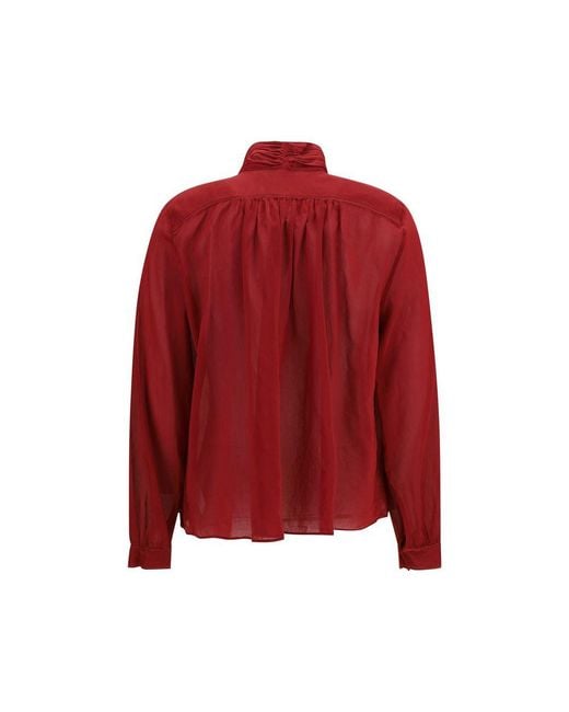 Forte_forte Red Multicolor Cotton Blouse