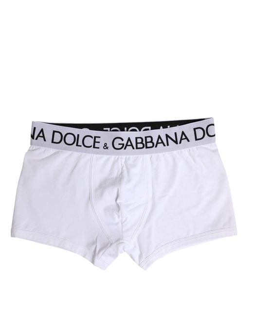 Dolce & Gabbana White Cotton Stretch Regular Boxer Underwear Elastane Clothing for men