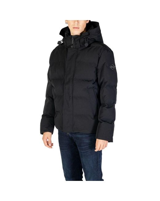 Replay Black Polyamide Coat for men