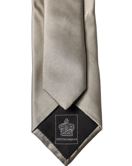 Dolce & Gabbana Gray White Tattoo Floral Silk Adjustable Men Tied Necktie Tie for men