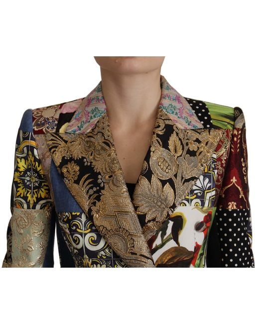 Dolce & Gabbana Black Elegant Patchwork Blazer Jacket