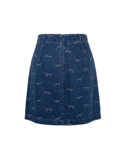 Trussardi Blue Cotton Skirt