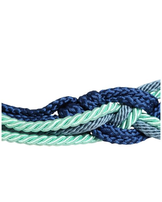 Roberto Cavalli Blue Multicolor Twisted Rope Chain Buckle Waist Belt