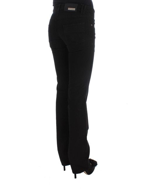 CoSTUME NATIONAL Cotton Slim Fit Bootcut Jeans Black Sig30120