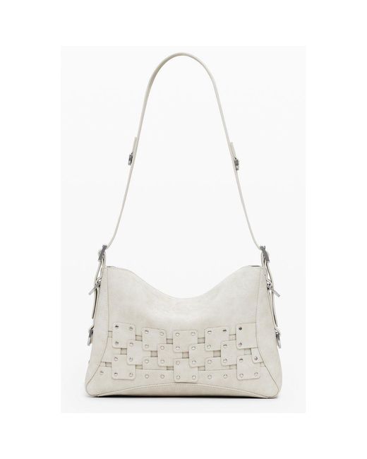 Desigual Gray Beige Polyurethane Shoulder Bag