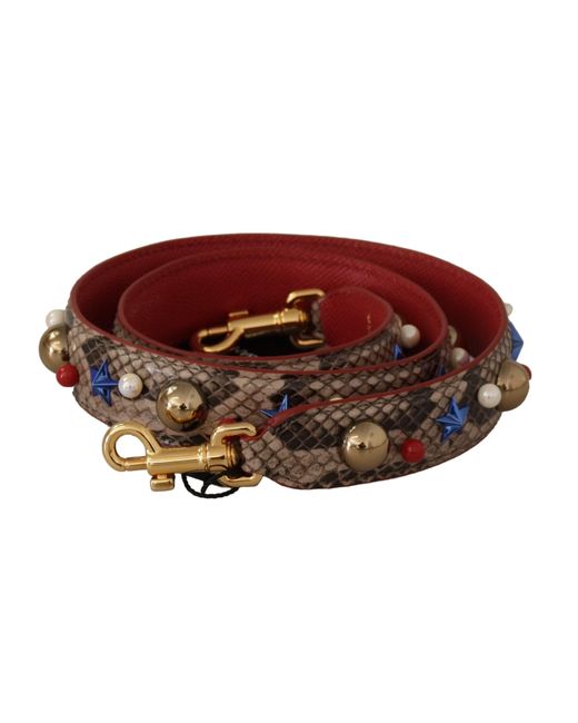 Dolce & Gabbana Red Elegant Python Leather Shoulder Strap