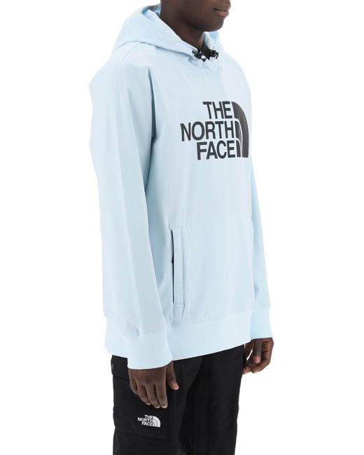 The North Face Blue Techno Hoodie With Logo Print for men