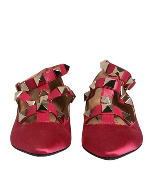 PROSPERINE® Red Gold Studded Pointed Toe Ballet Flats Shoes for men