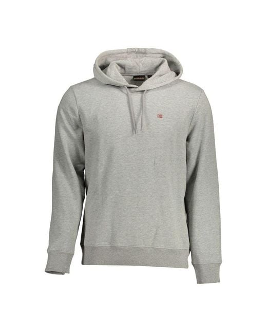 Napapijri Gray Cotton Hoodie for men