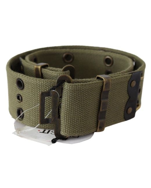 Ermanno Scervino Green Chic Army Cotton Waist Belt