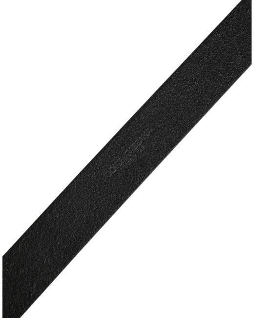 Dolce & Gabbana Black Calf Leather Metal Buckle Belt for men