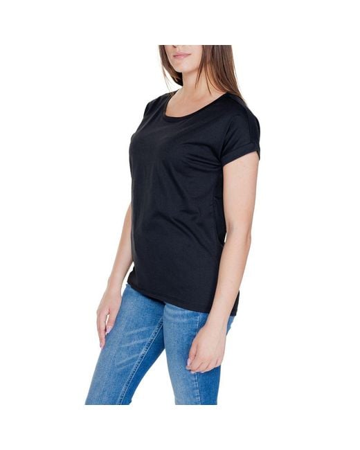 VILA CLOTHES Black Cotton T