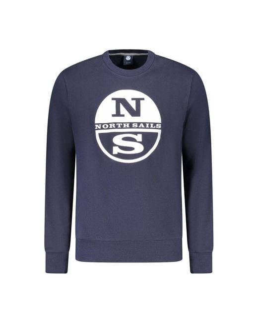 North Sails Blue Cotton Men's Sweatshirt for men