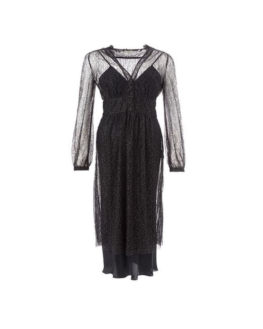 Lardini Black Elegant Nylon Dres