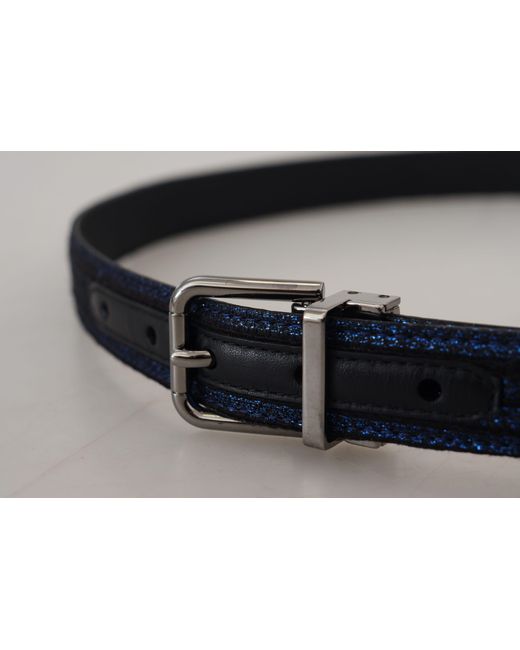 Dolce & Gabbana Black Elegant Jacquard Leather Belt for men