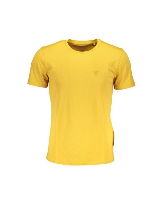 Guess Yellow Sunshine Vibes Crew Neck Tee for men