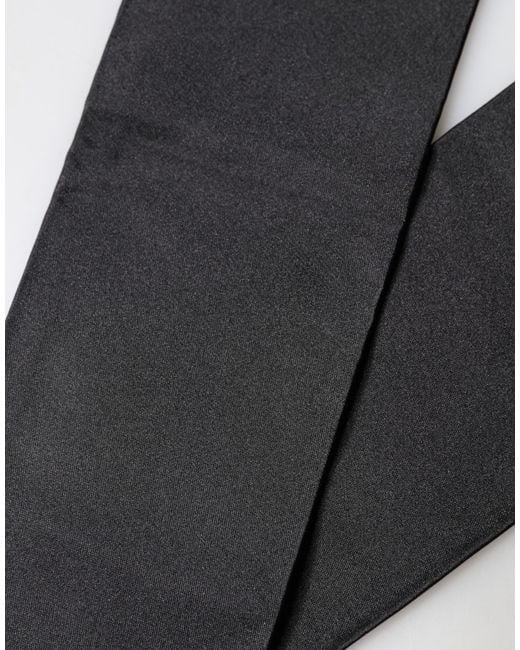 Dolce & Gabbana Black Silk Fringes Neck Wrap Foulard Scarf for men