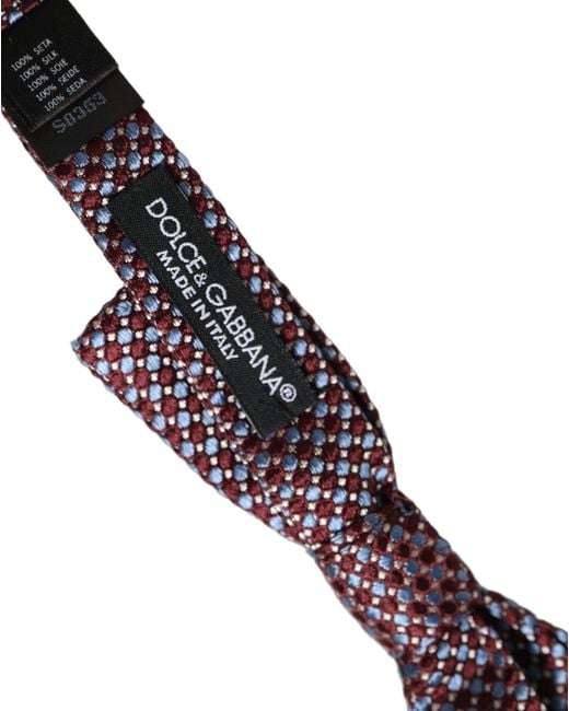 Dolce & Gabbana Purple Blue Burgundy Woven Adjustable Neck Papillon Bow Tie for men