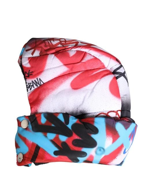 Dolce & Gabbana Blue Graffiti Whole Head Wrap Capello Hat for men