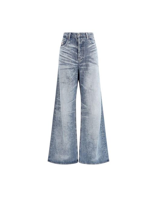 DIESEL Blue Cotton Flared Jeans