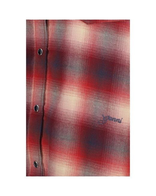 Ganni Red Multicolor Cotton Pattern Shirt