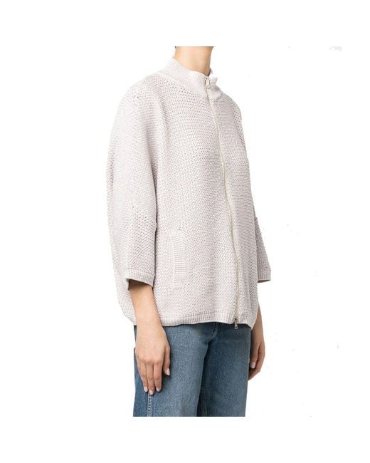 Herno Natural Oversized Knitted Cardigan