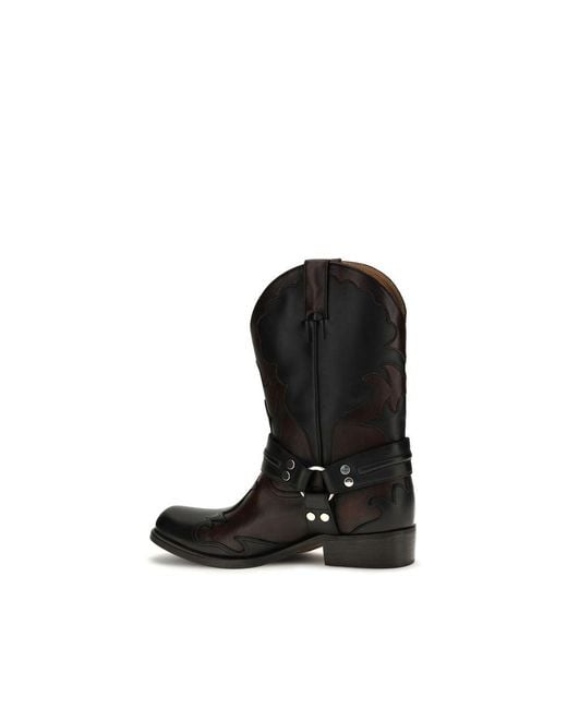 Versace Black Calf Leather Bos Taurus Boots for men