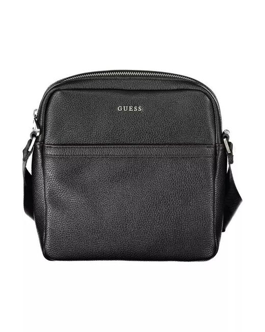 Guess Sleek Black Shoulder Bag With Logo Detail for men