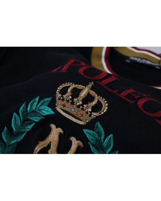 Dolce & Gabbana Black Iconic Cotton Crew Neck Tee for men
