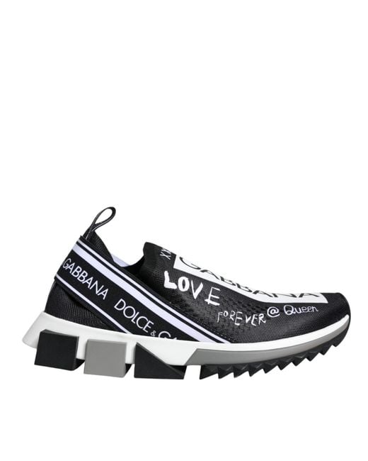 Dolce & Gabbana Multicolor Black White Sorrento Low Top Sneakers Shoes