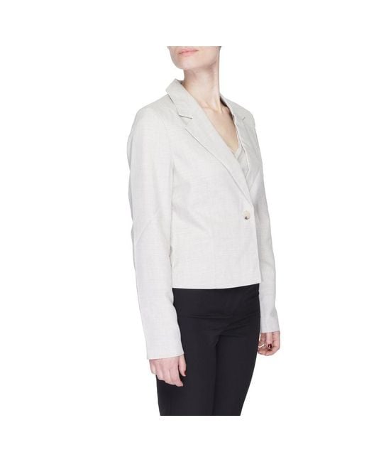 Vero Moda White Gray Polyester Blazer