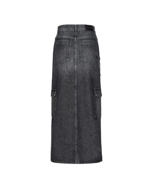 Pinko Gray Cotton Skirt