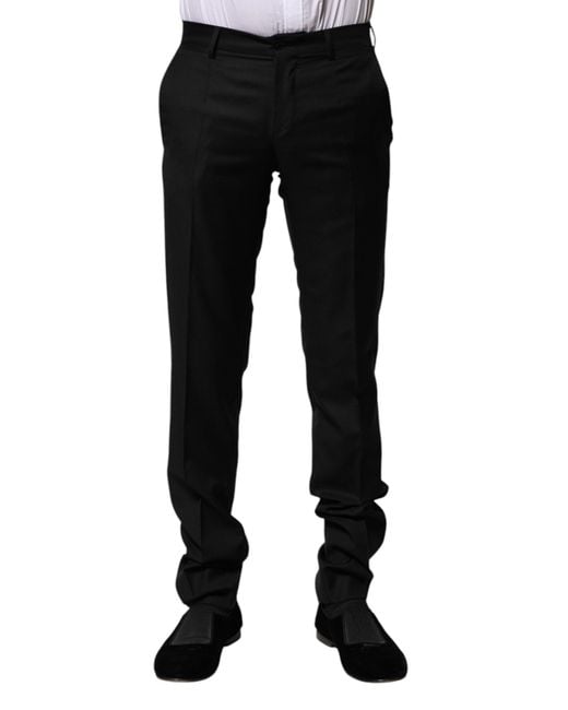 Dolce & Gabbana Black Slim Fit Dress Pants for men